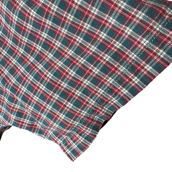 Vintage Pendleton Woolen Mills Mens Button Up Shirt Green Red Plaid Short Sleeve - Picture 4 of 10